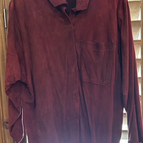 Vintage J Foss burgundy suede jacket, Size Medium. - Picture 3 of 5